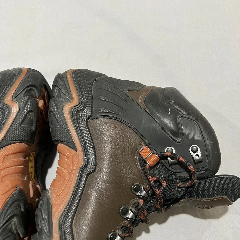 Keen Liberty Ridge Mens Brown Waterproof Full-Grain Leather Hiking Work Boots 10